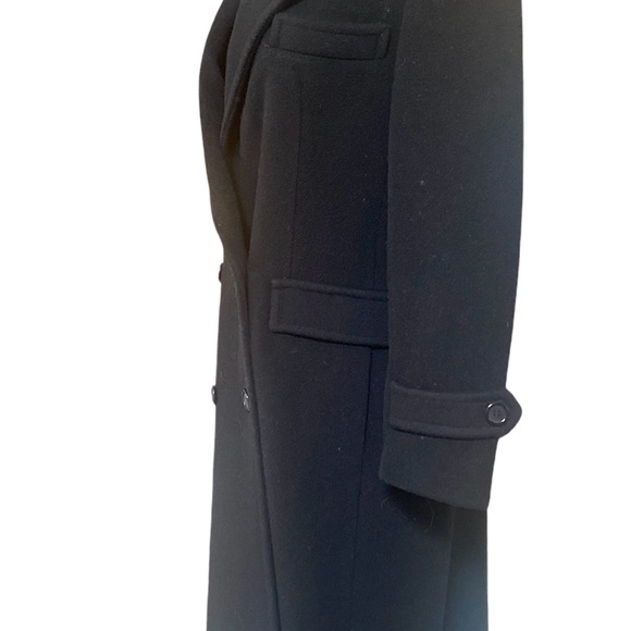 Vintage Mid Calf Black Wool Overcoat - Picture 2 of 6